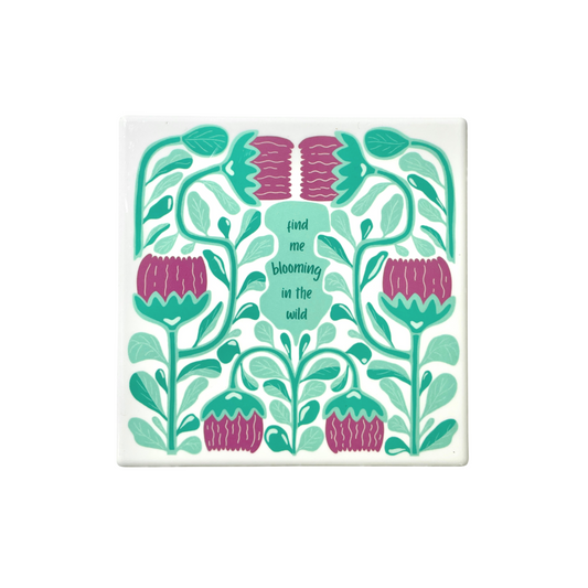 Blooming in the Wild - Noon - Ceramic Coaster