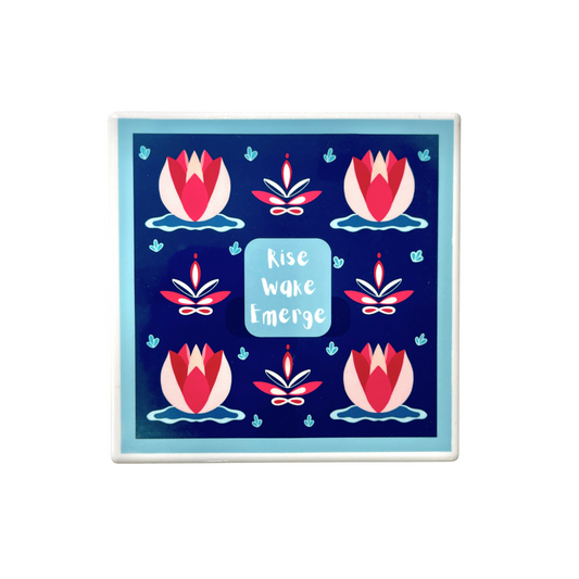 Rise Wake Emerge - Ceramic Coaster