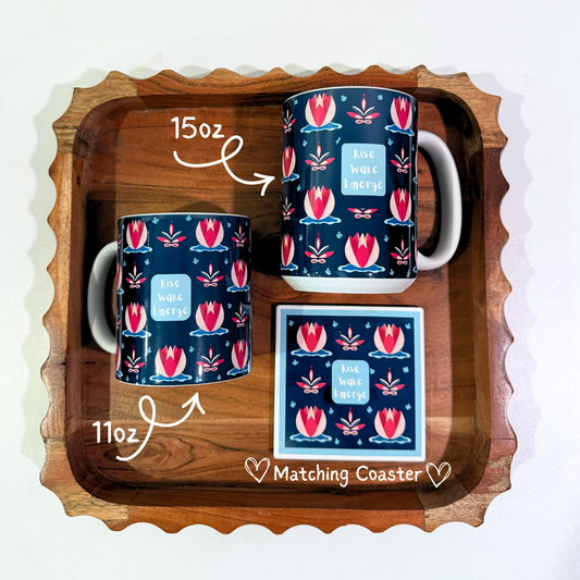 Rise Wake Emerge - Ceramic Coaster