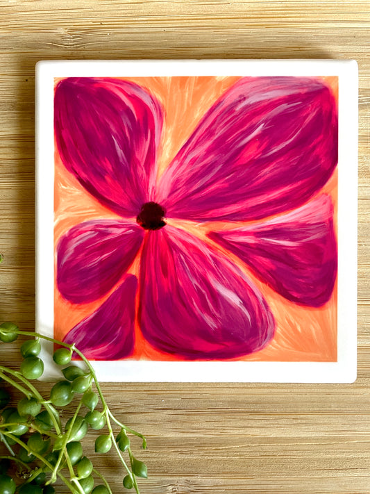 Pink Blossom - Ceramic Coaster
