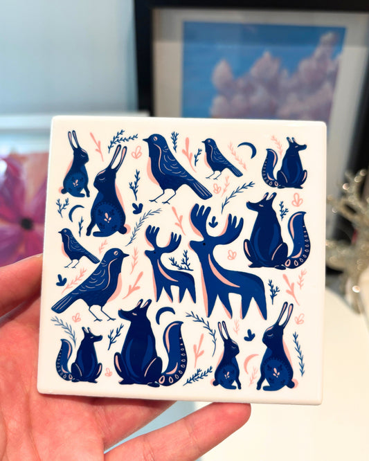 Nordic Animals Wonder - Ceramic Coaster