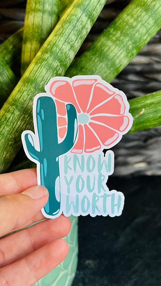 Know Your Worth - Vinyl Sticker
